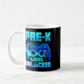 Pre-k Level Unlocked Preschool Gamer Boy First Day コーヒーマグカップ (左)