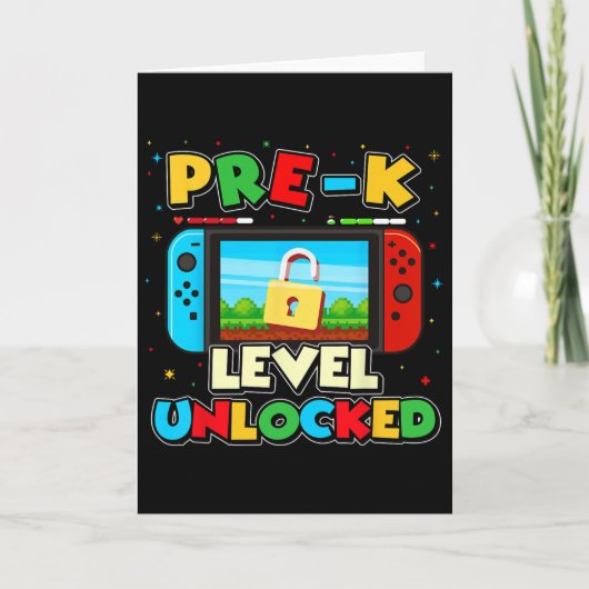 Pre-k Level Unlocked Video Gamer Boys Kids Ck To S カード (正面)