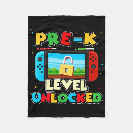 Pre-k Level Unlocked Video Gamer Boys Kids Ck To S フリースブランケット (正面)