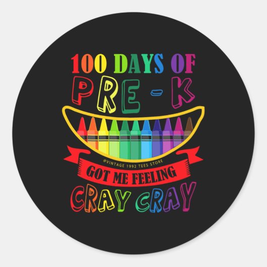 Pre-K Meの得Crayの感じ先生スタッドの日 ラウンドシール (正面)