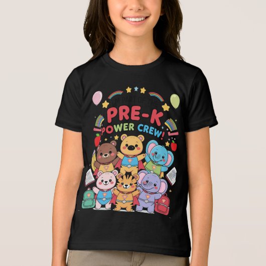 「Pre-K Power Crewの一員です！」 キッズ トライブレンドＴシャツ (正面)