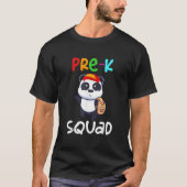 Pre-K Preschool Squad Teacher Student Panda Back T Tシャツ (正面)