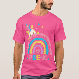 Pre-k Rainbow Unicorn Preschool Back To School Tea Tシャツ