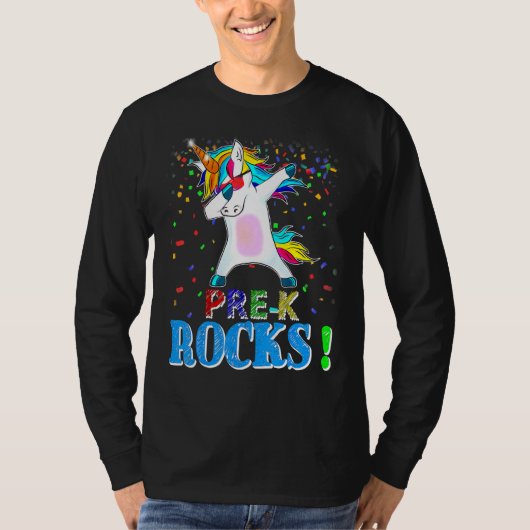 Pre-K RocksがPre-Kチームのユニコーンをダビング Tシャツ (正面)