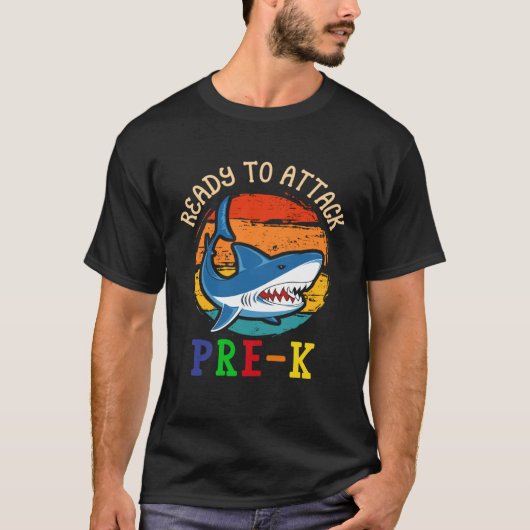 Pre K Sharkファースト新学期攻撃準備完了 Tシャツ (正面)