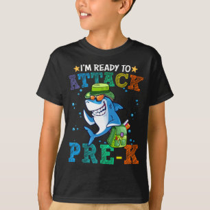 Pre-K Shark Back School Sea Animalを攻撃する準備完了 Tシャツ