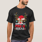 Pre K Squad Plaid Reindeer Santa Hat Teacher Chris Tシャツ (正面)