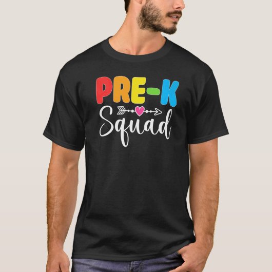 Pre K Squad PreSchool Teacher Student Team Back To Tシャツ (正面)