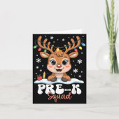 Pre-k Squad Reindeer Christmas Lights Cute Winter  カード (正面)