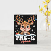 Pre-k Squad Reindeer Christmas Lights Cute Winter  カード (黄色い花)