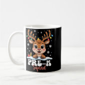 Pre-k Squad Reindeer Christmas Lights Cute Winter  コーヒーマグカップ (左)