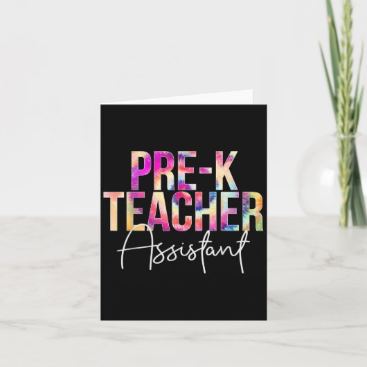 Pre-k Teacher Istant Tie Dye Back To School Apprec カード (正面)