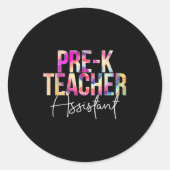 Pre-k Teacher Istant Tie Dye Back To School Apprec ラウンドシール (正面)