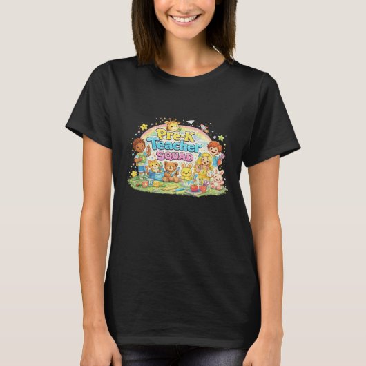 Pre-K Teacher Squad – Cute Preschool Design Tシャツ (正面)