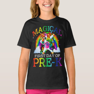 Pre-K Unicorn新学期の魔法の初日 Tシャツ