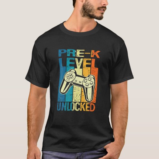 Pre-K Unlocked Level Upビデオゲーマー新学期 Tシャツ (正面)