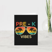 Pre K Vibes Retro Sunset Sungles Back To School  カード (正面)