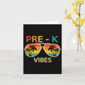 Pre K Vibes Retro Sunset Sungles Back To School カード (黄色い花)