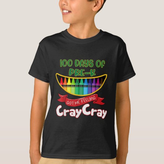 Pre-kinder - Pre-K Me's Crayの100得日感じ。 Tシャツ (正面)
