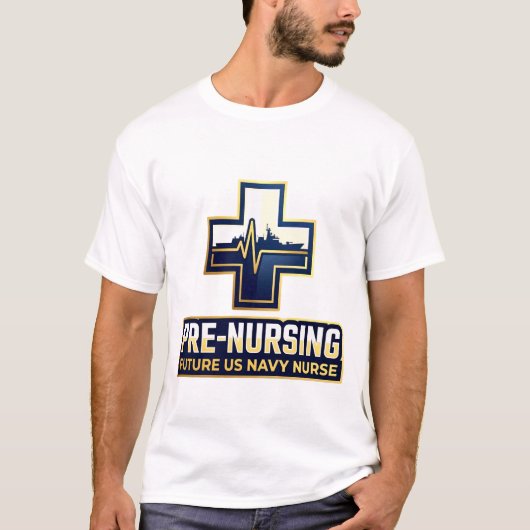 Pre-Nursing Future US Navy Nurse Cross Tシャツ (正面)