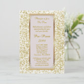 Pre Prom、Pre-Prom、Sweet-16、アイボリーグリッター 招待状 (スタンド正面)