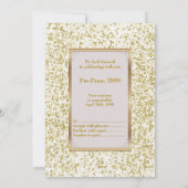 Pre Prom、Pre-Prom、Sweet-16、アイボリーグリッター 招待状 (裏面)