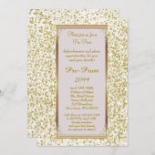 Pre Prom、Pre-Prom、Sweet-16、アイボリーグリッター 招待状 (正面/裏面)