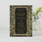 Pre Prom、Pre-Prom、Sweet-16、ブラックグリッター 招待状 (スタンド正面)