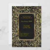 Pre Prom、Pre-Prom、Sweet-16、ブラックグリッター 招待状 (裏面)