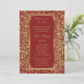 Pre Prom、Pre-Prom、Sweet-16、Redのグリッター 招待状 (スタンド正面)