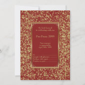 Pre Prom、Pre-Prom、Sweet-16、Redのグリッター 招待状 (裏面)