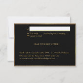 PRE PROM RSVP、ギャツビー、金ゴールドオンブラック 招待状 (裏面)