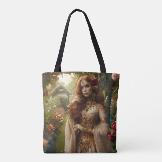 Pre-Raphaelite Gilded Woman 2 in Garden トートバッグ (裏面)