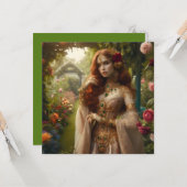 Pre-Raphaeltie gilded woman 2 in garden カード (正面/裏面インサイチュ)
