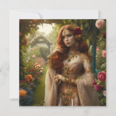 Pre-Raphaeltie gilded woman 2 in garden カード (正面)
