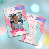 PRE-SCHOOL girl Graduation Photo invitation 2025 招待状