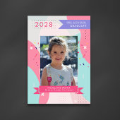 PRE-SCHOOL girl Graduation Photo invitation 2025 招待状