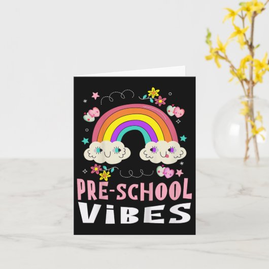 Pre-school Vibes School Pupil 1st Day Back To Scho カード (黄色い花)