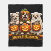 Pre-whimsical happy Halloween cozy fleece blanket フリースブランケット (正面)