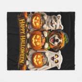 Pre-whimsical happy Halloween cozy fleece blanket フリースブランケット (正面(横))