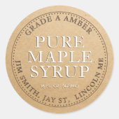Precalculated Maple Syrup Product Label (Kraft) ラウンドシール (正面)