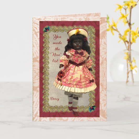 Precious African Doll Holiday Card カード (黄色い花)