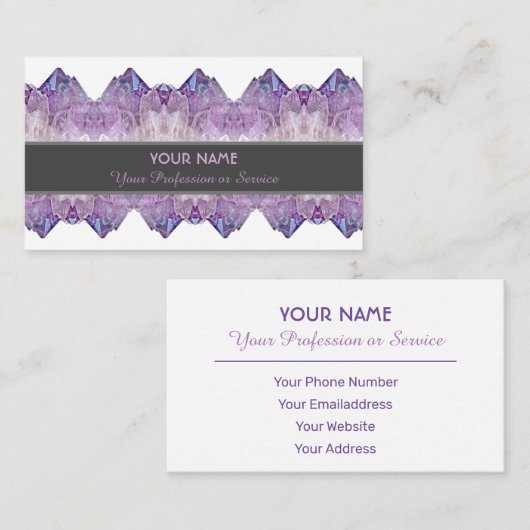 Precious amethyst gem business card 名刺 (正面/裏面)