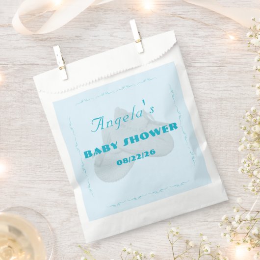 Precious Bundle Boy Baby Shower  フェイバーバッグ (クリップ留めされた状態)
