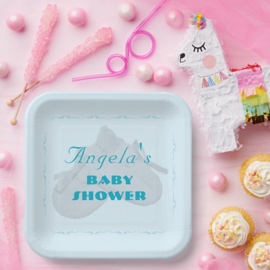 Precious Bundle Boy Baby Shower  ペーパープレート (パーティー)