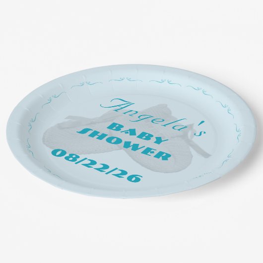 Precious Bundle Boy Baby Shower  ペーパープレート (アングル)