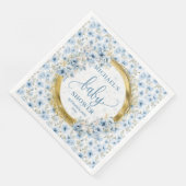 Precious dusty blue flowers gold baby shower nap  (コーナー)