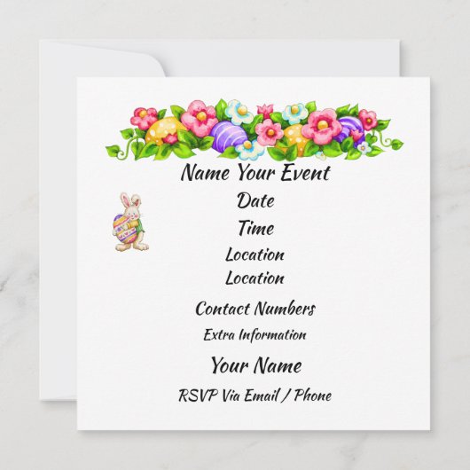 Precious Easter Invitation (Egg Hunt?) 招待状 (裏面)