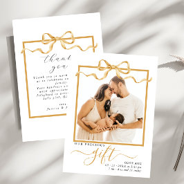 Precious Gift Elegant Photo Baby Shower  サンキューカード
