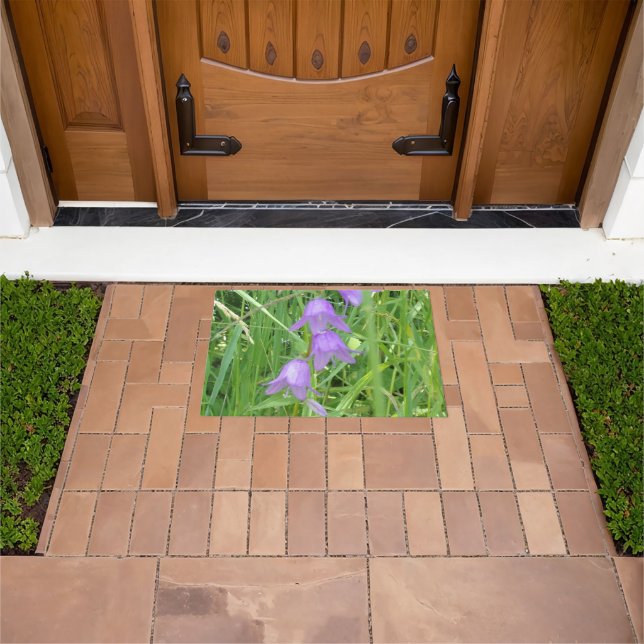 Precious Purple Bell Flowers Doormat ドアマット (室外)
